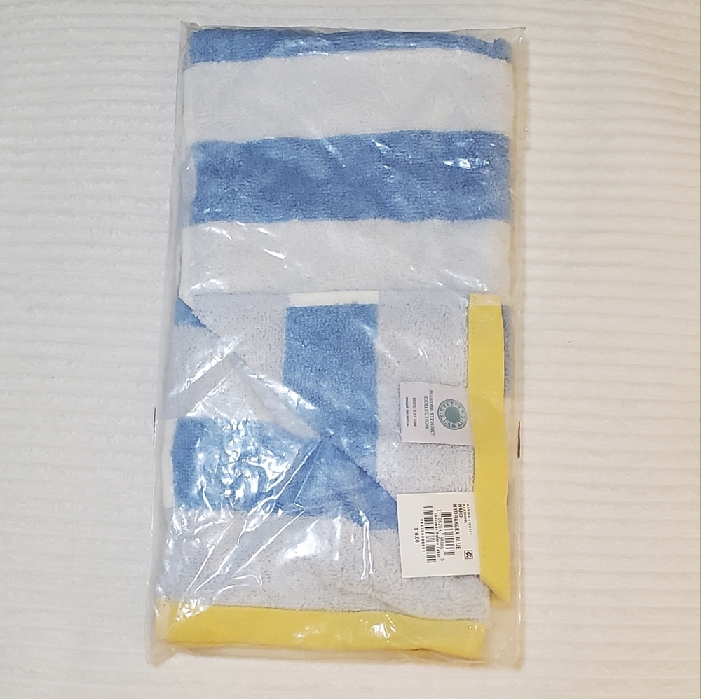 Martha Stewart Hydrangea Blue Striped Hand Towel